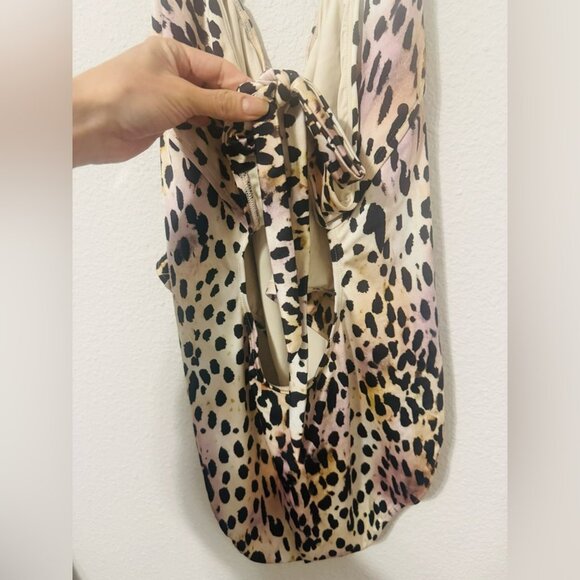 Good American Ruched Halter Rose Cheetah One-Piece Swimsuit Size 8 (M/L) NWT - Picture 8 of 11